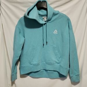 Reebok Teal Pullover Cropped Hoodie